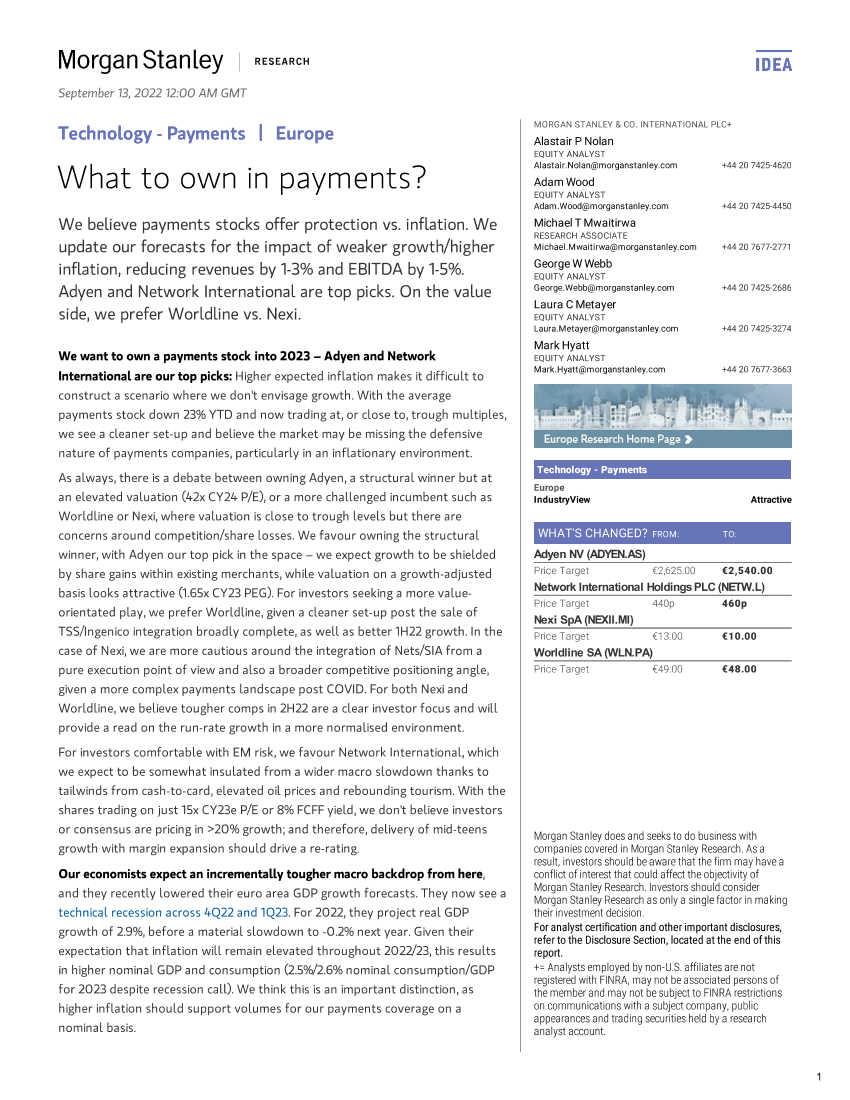 Morgan Stanley-Technology - Payments What to own in paymentsMorgan Stanley-Technology - Payments What to own in payments_1.png